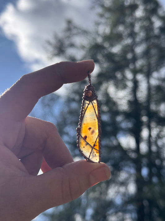 Custom Montana Agate for Hannah with 18” raw olive amber