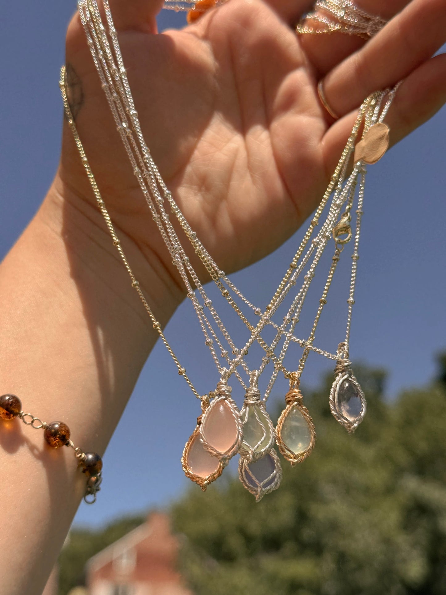 Custom 14k gold Moonstone mini