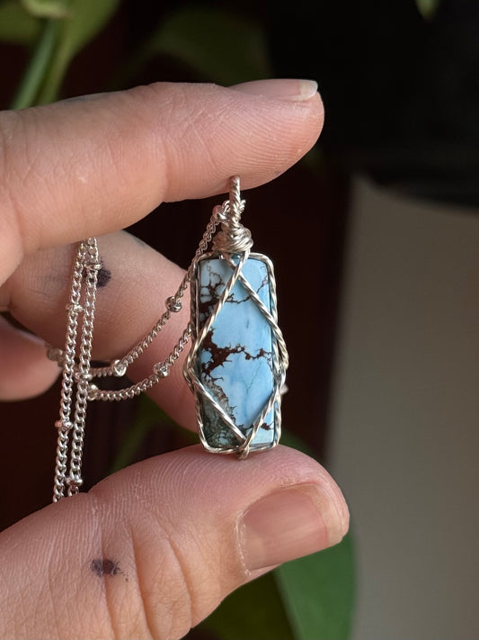 Silver Larimar Pendant