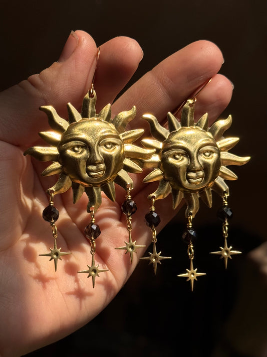 Helios Solstice Sun Earrings ~ multi stones available