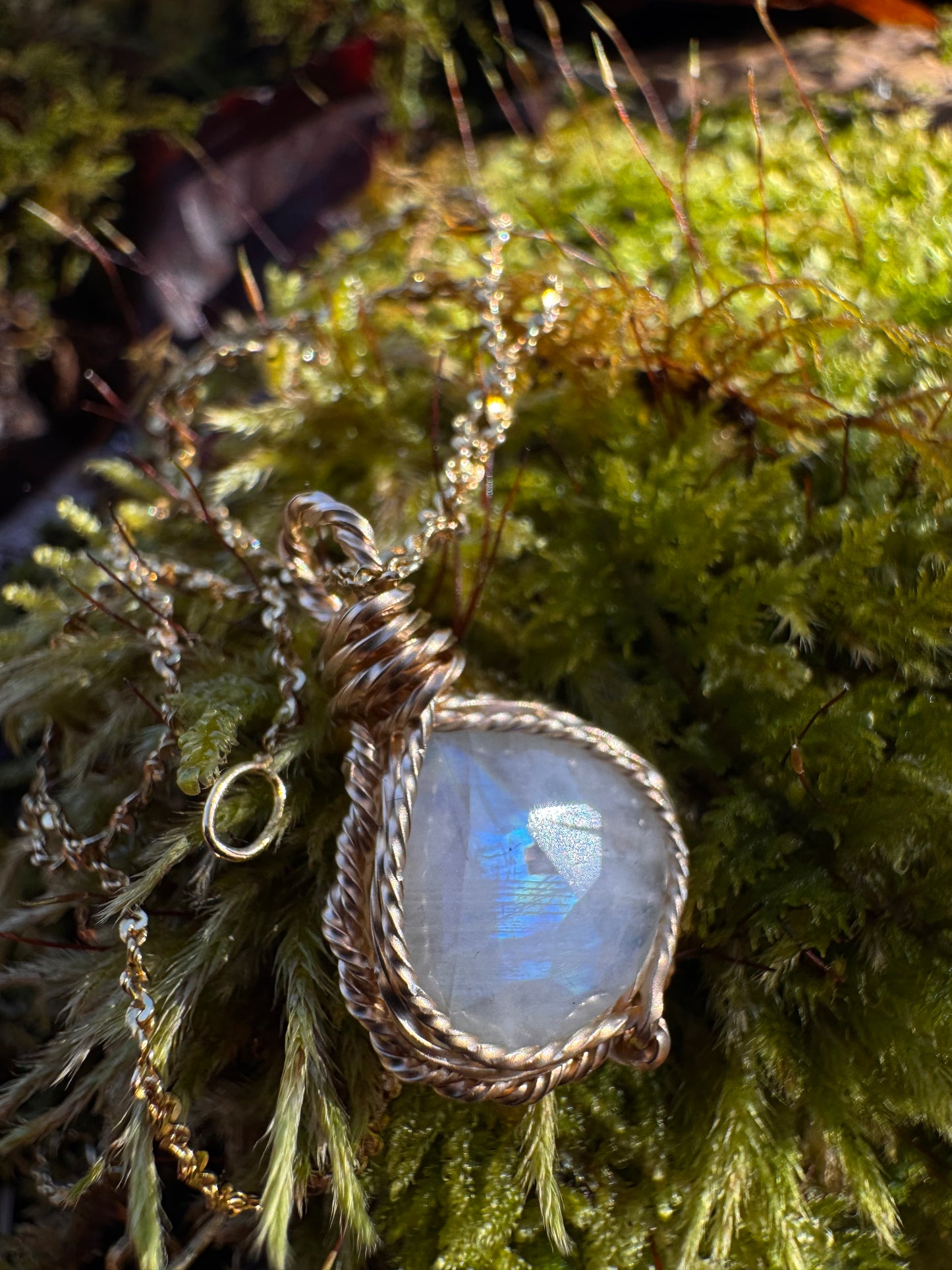 Faceted Moonstone in 14k Gold