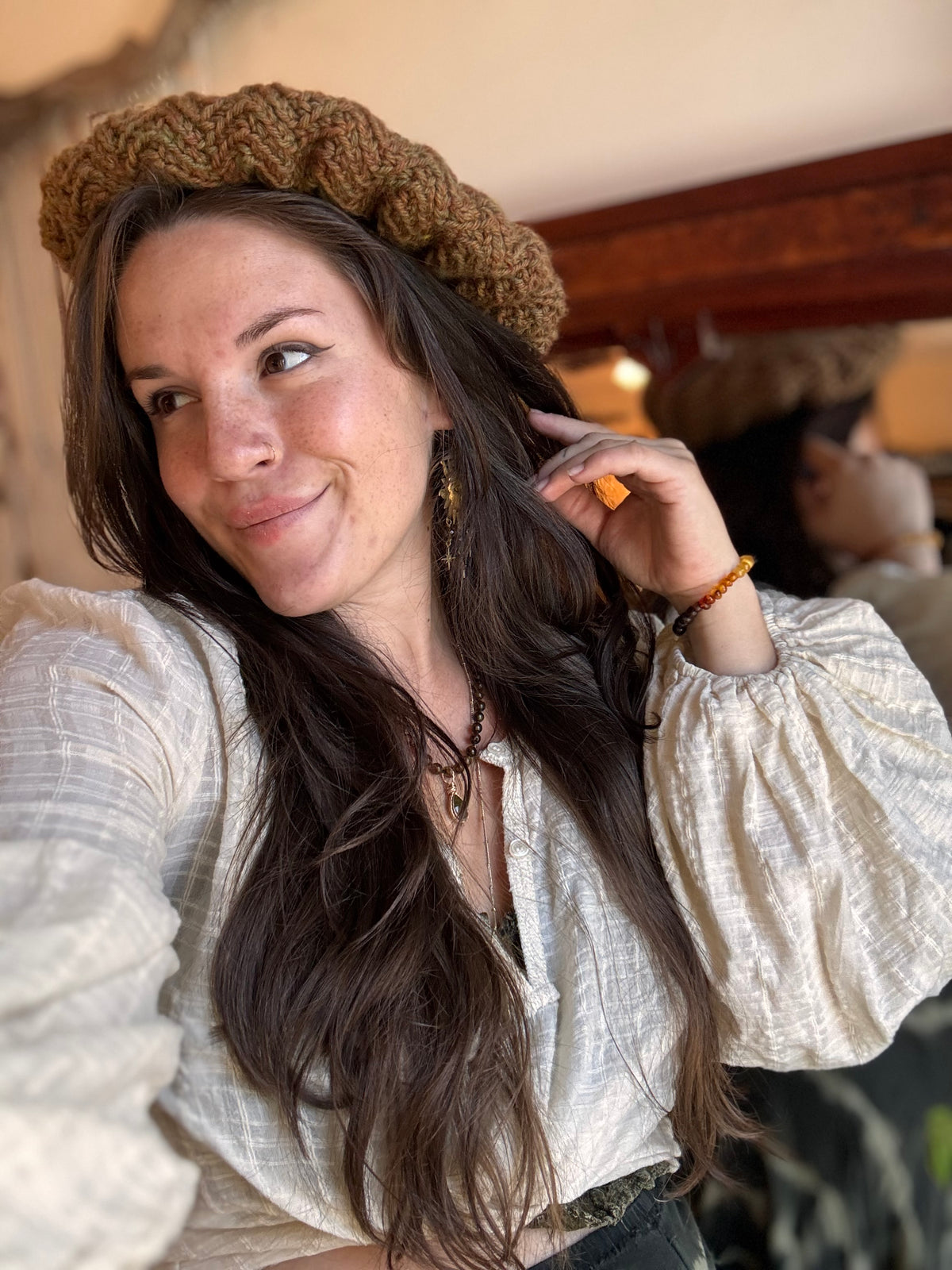 Handmade autumn baret hat