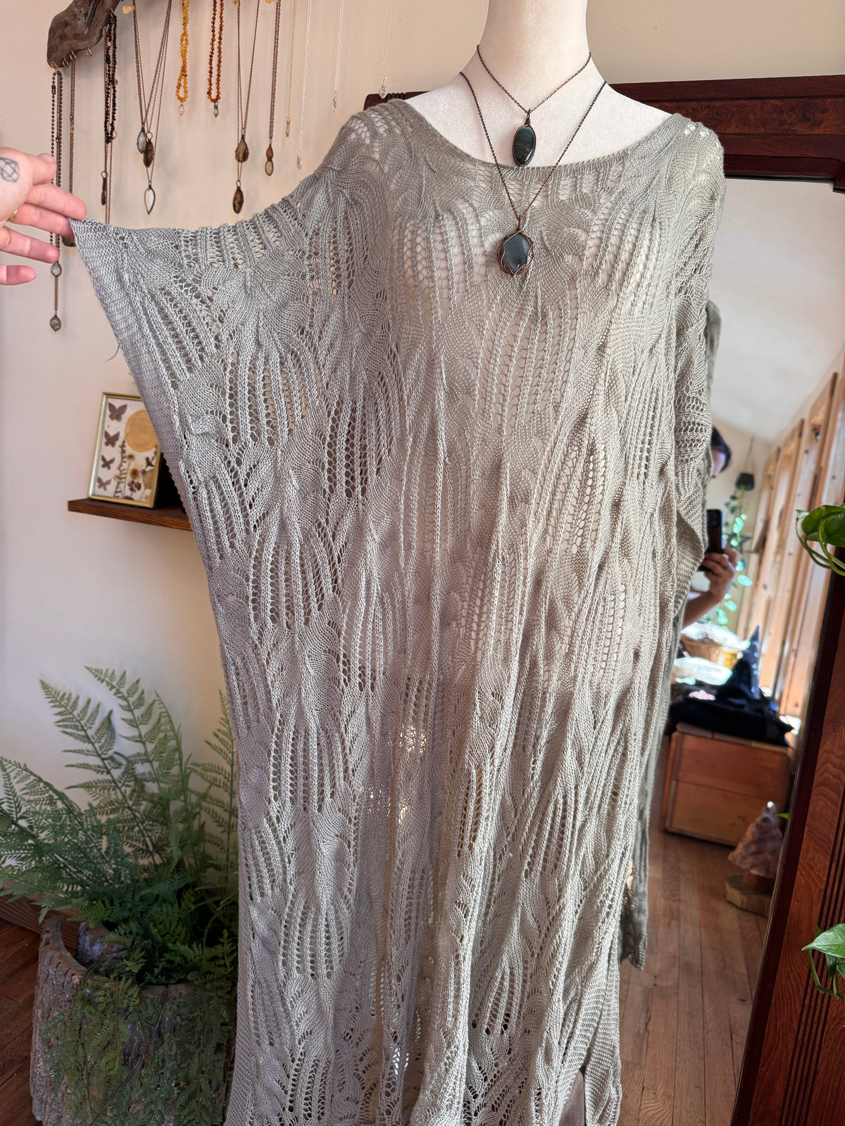 Size M-XL free size silvery fox knit dress