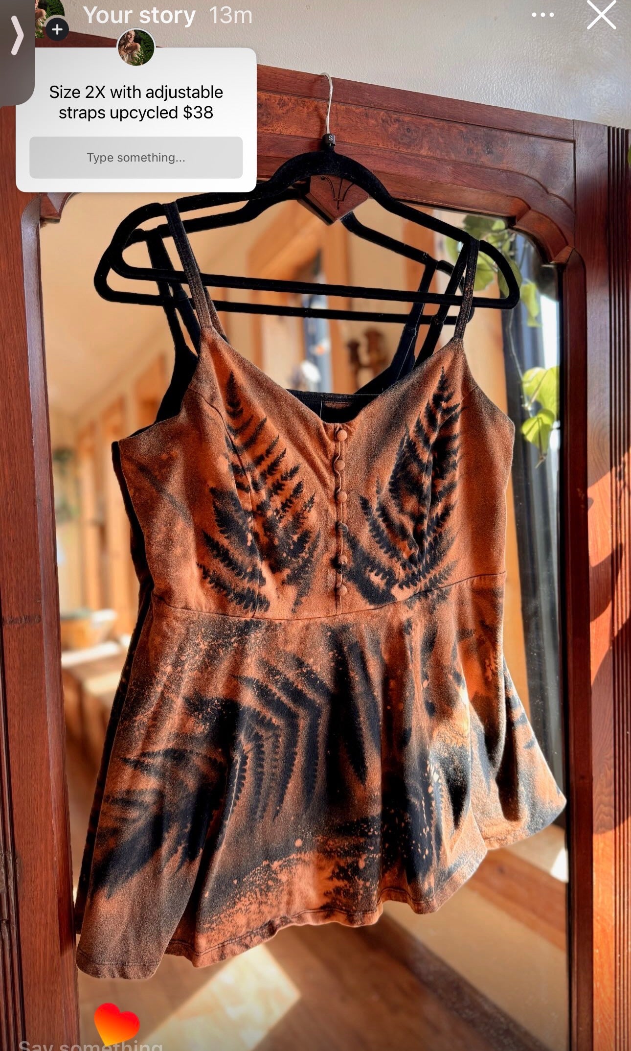 Size 2X fern top