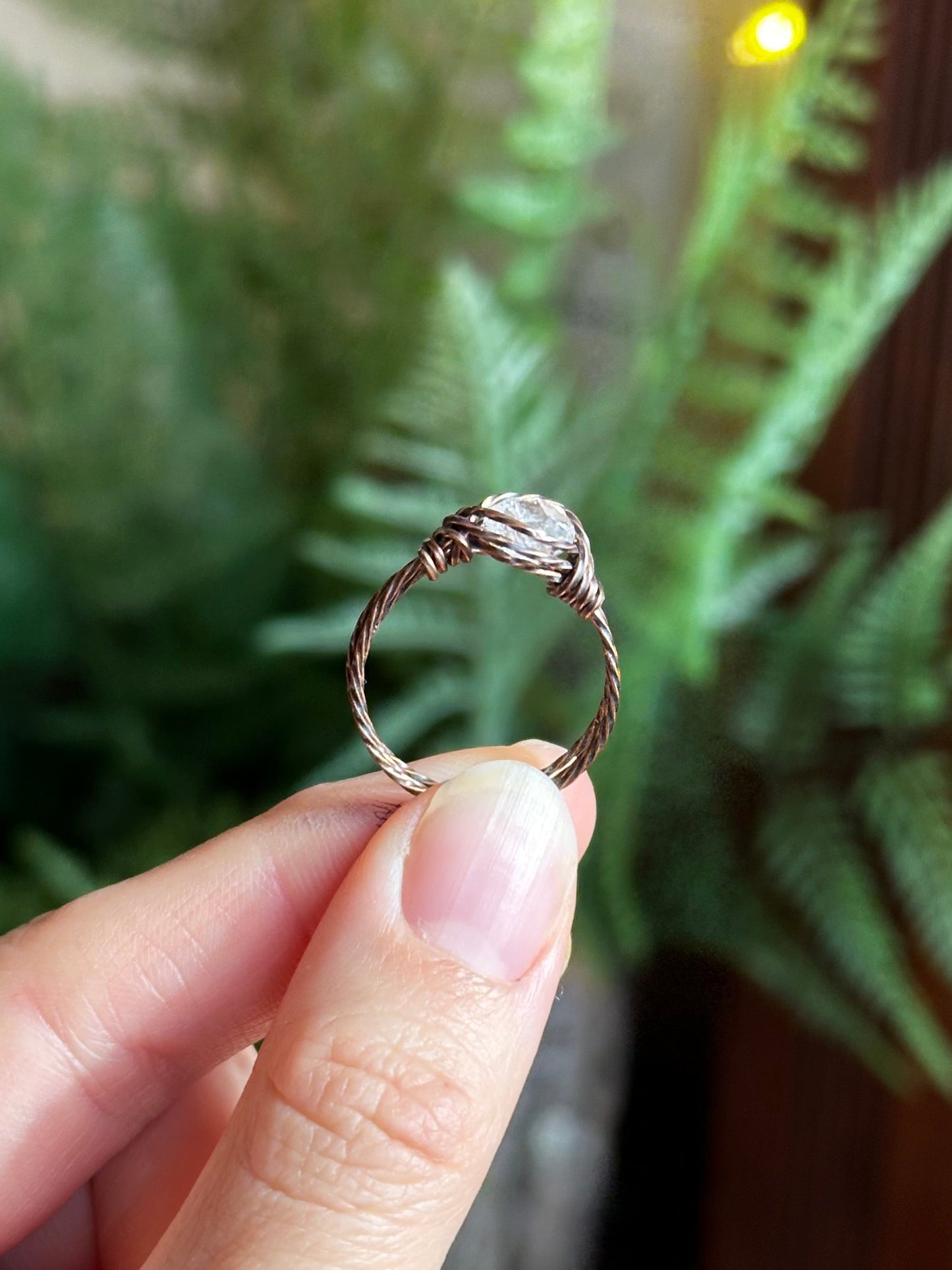 Herkimer Diamond Ring ~ Copper sizes 6-10
