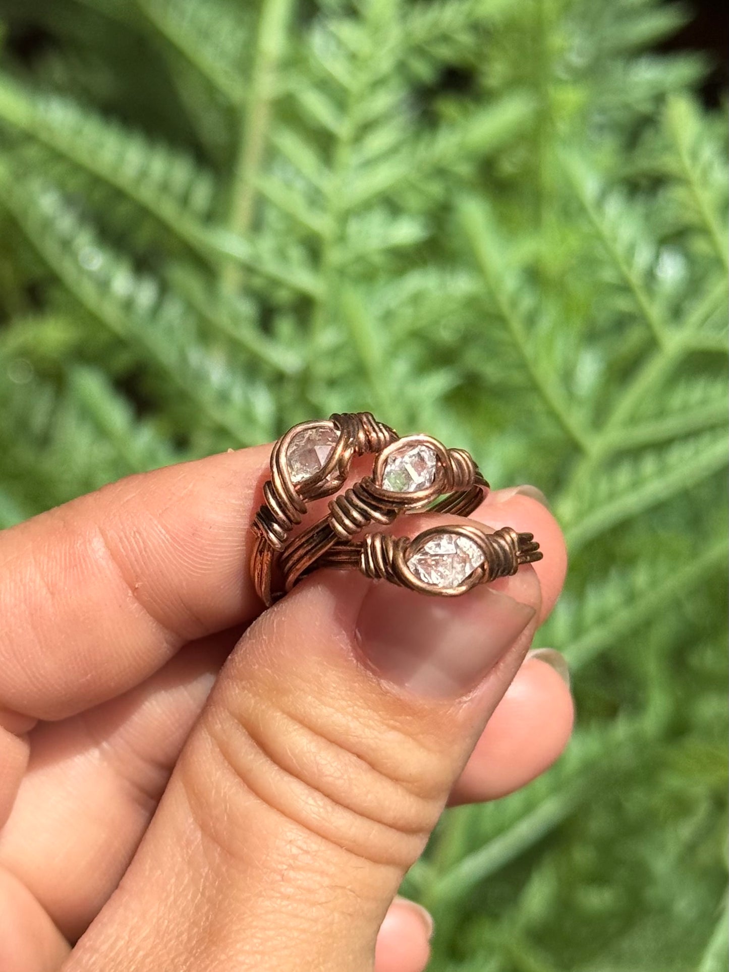 Raw Herkimer Diamond Ring ~ Copper sizes 6-10