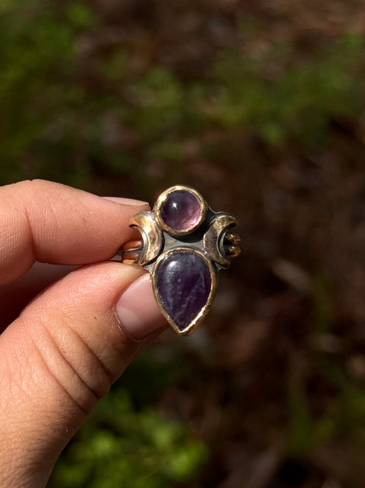 Moon Goddess Ring ~ Amethyst size 10