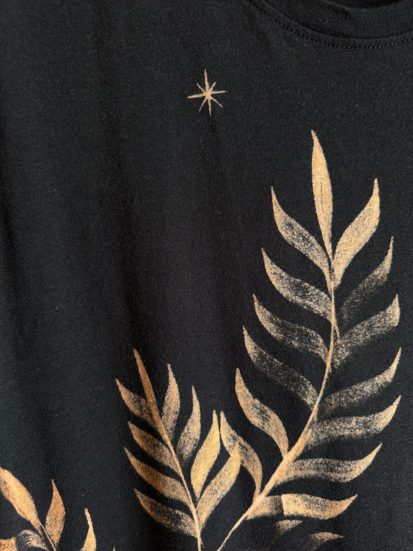 Handpainted fern tee dress L