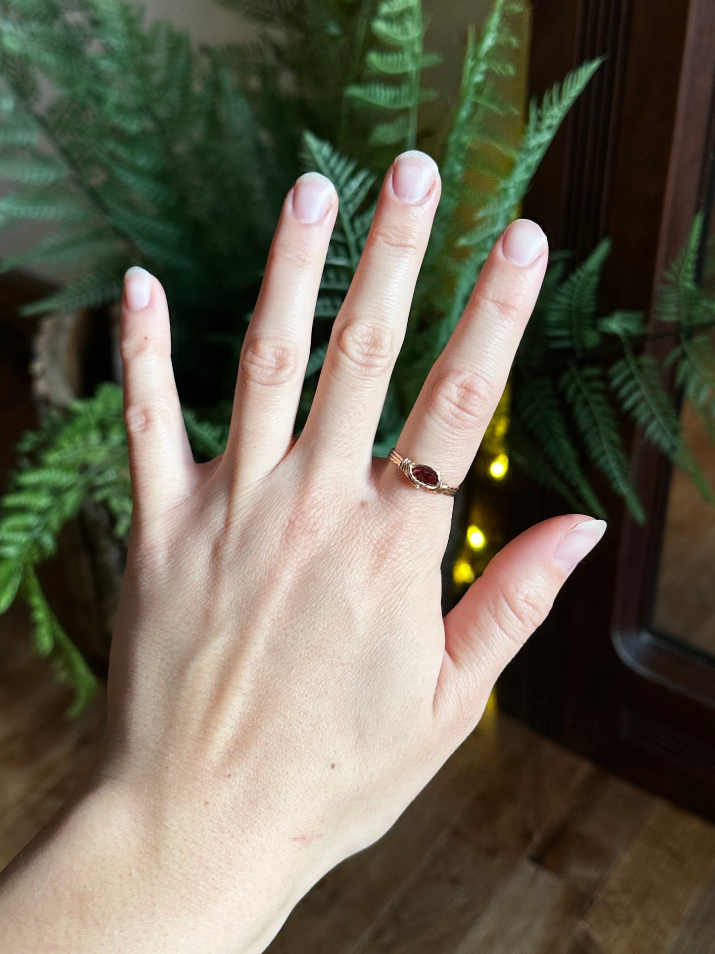 Garnet Ring ~ 14k Gold 8.5 or 9