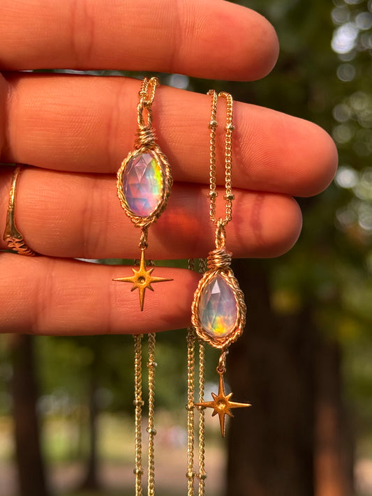 Starling Pendants ~ 14k gold oval or tear drop