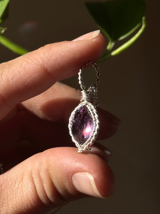 Specialty Faceted Amethyst ~ sterling silver