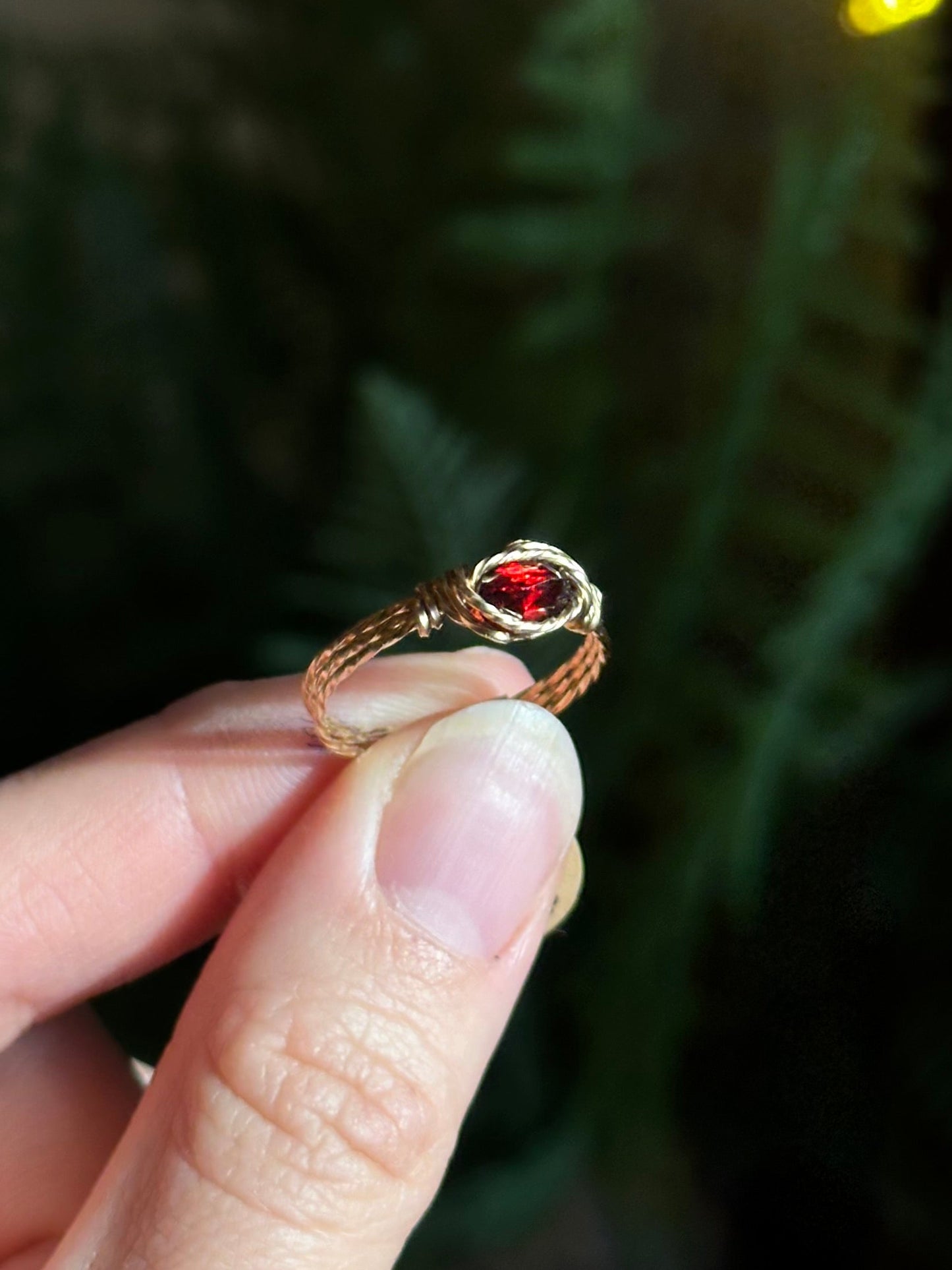Garnet Ring ~ 14k Gold 8.5 or 9