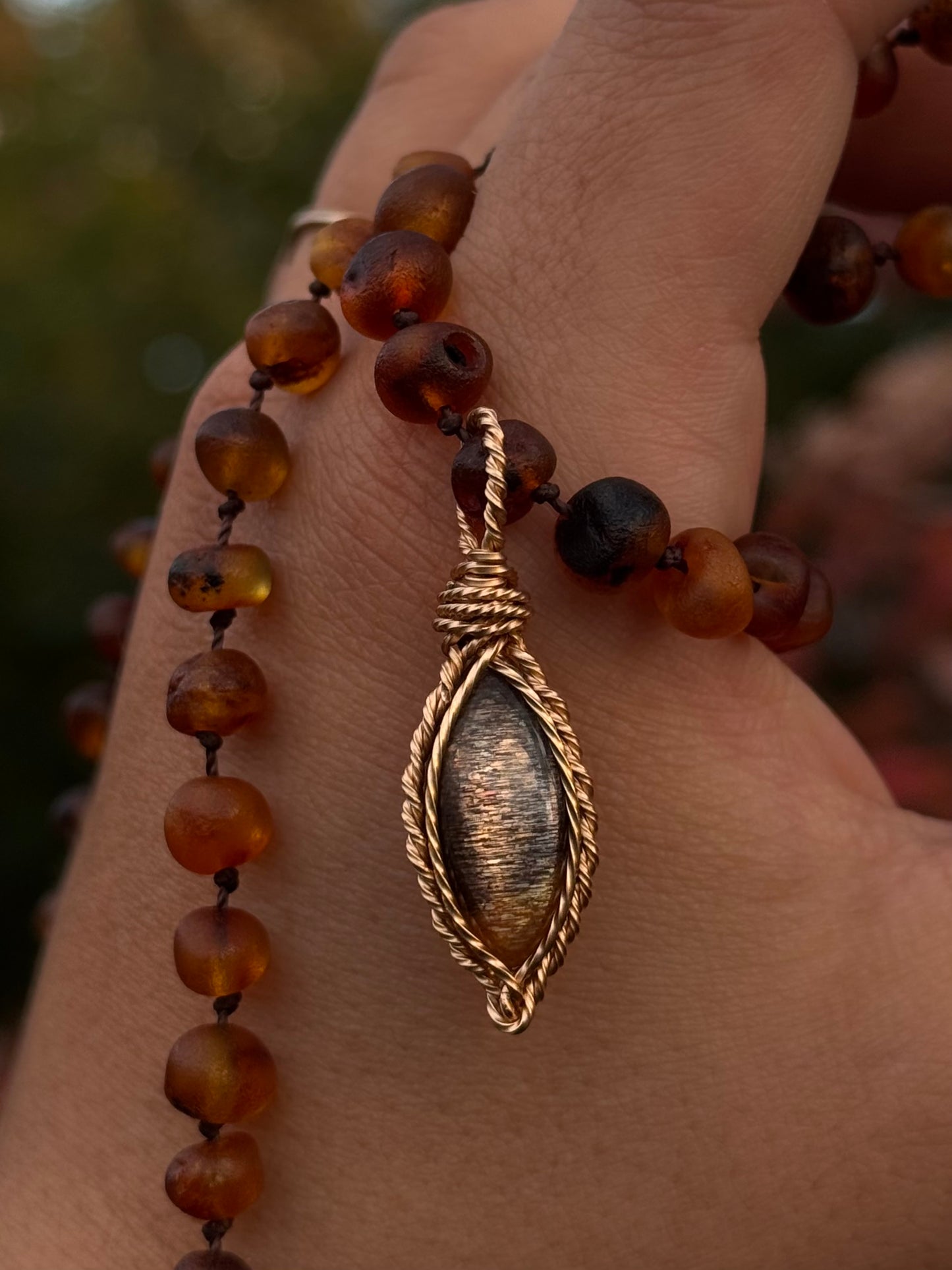 Star dust ~ Black Sunstone pendant