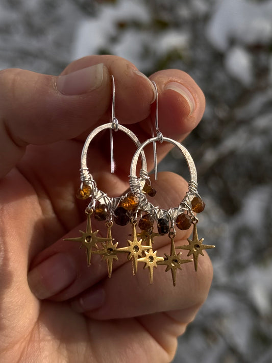 Solstice Hoop Earrings ~ all silver