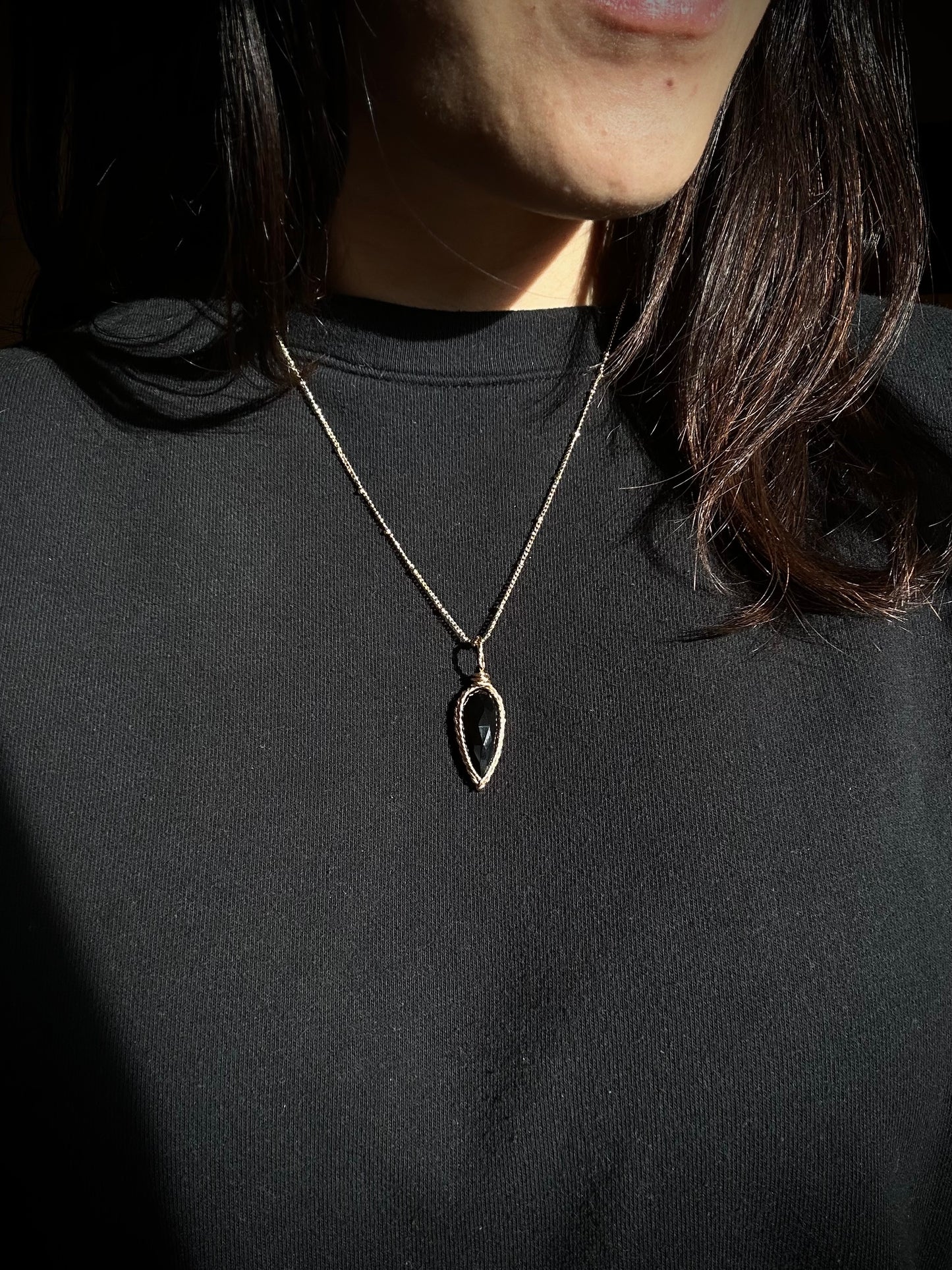Black Onyx in 14k gold