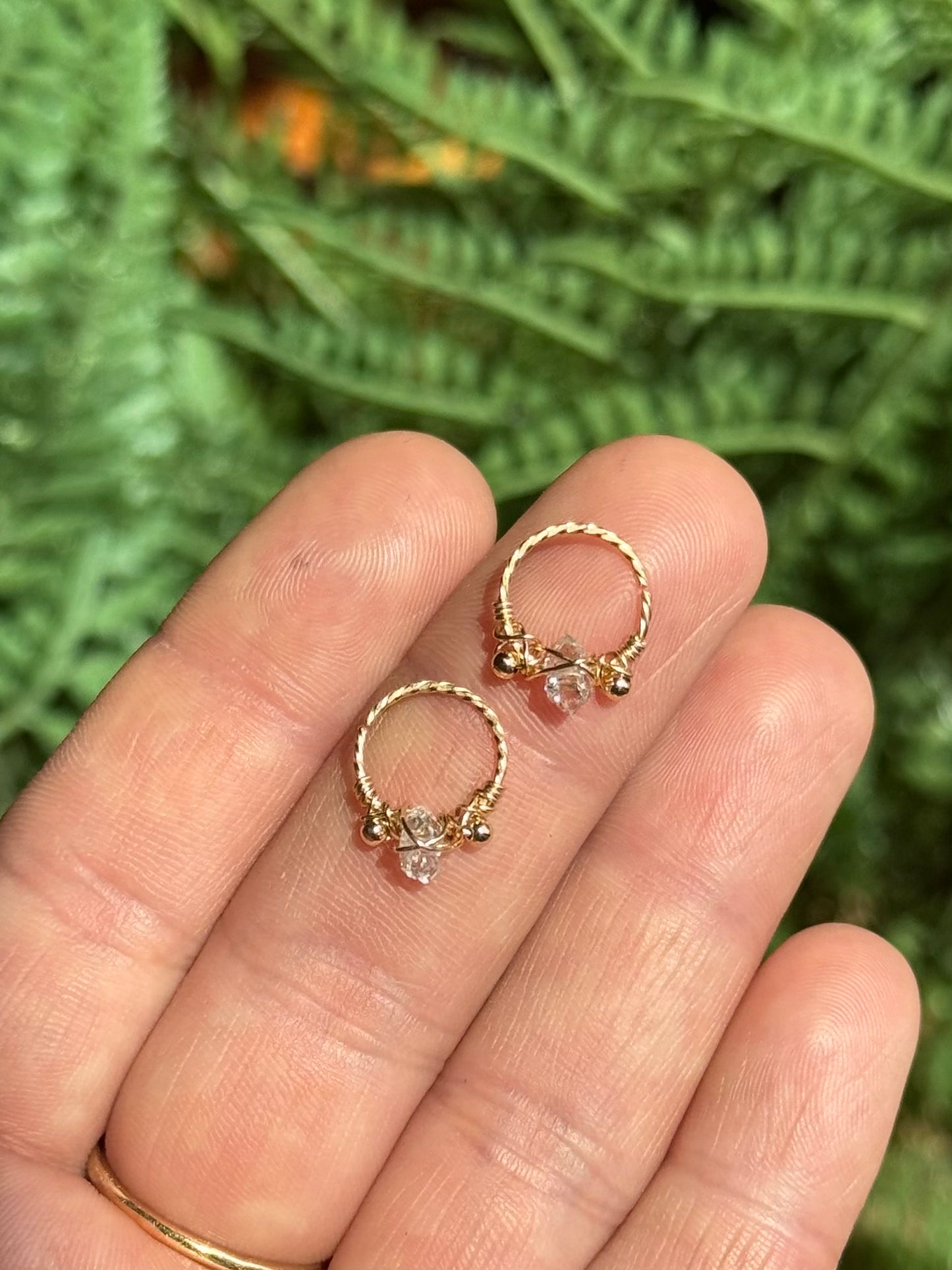 Custom micro Herkimer Diamond hoops in all 14kgf ✨
