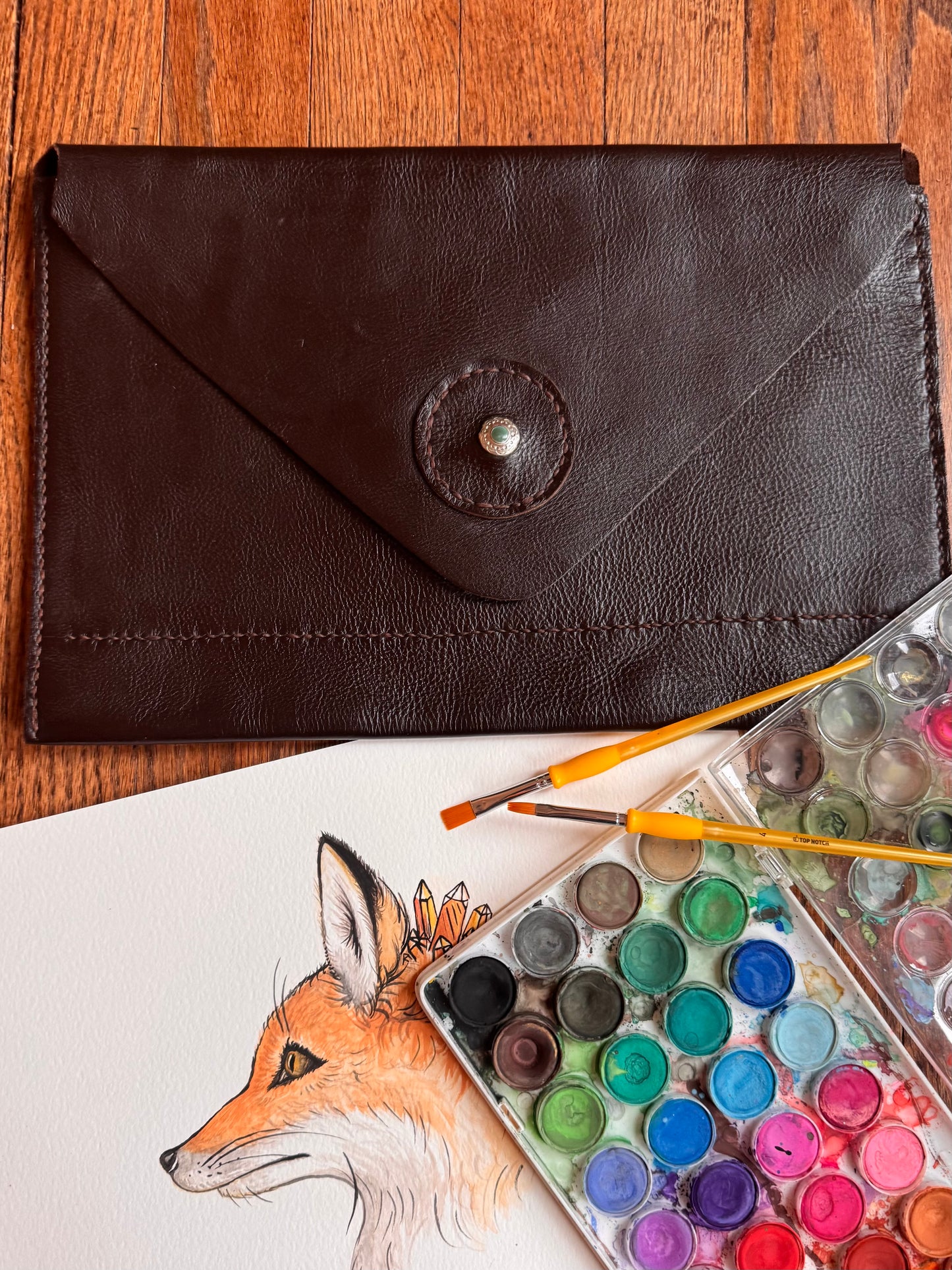 Genuine leather craft pouch