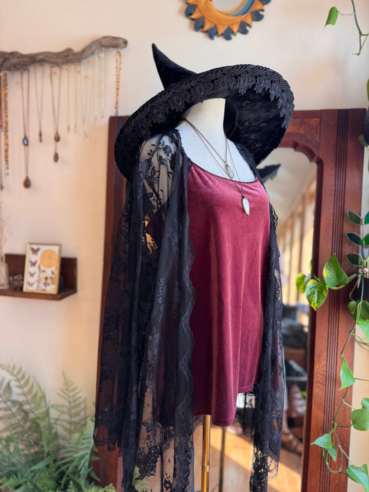 Size 2X black lace duster