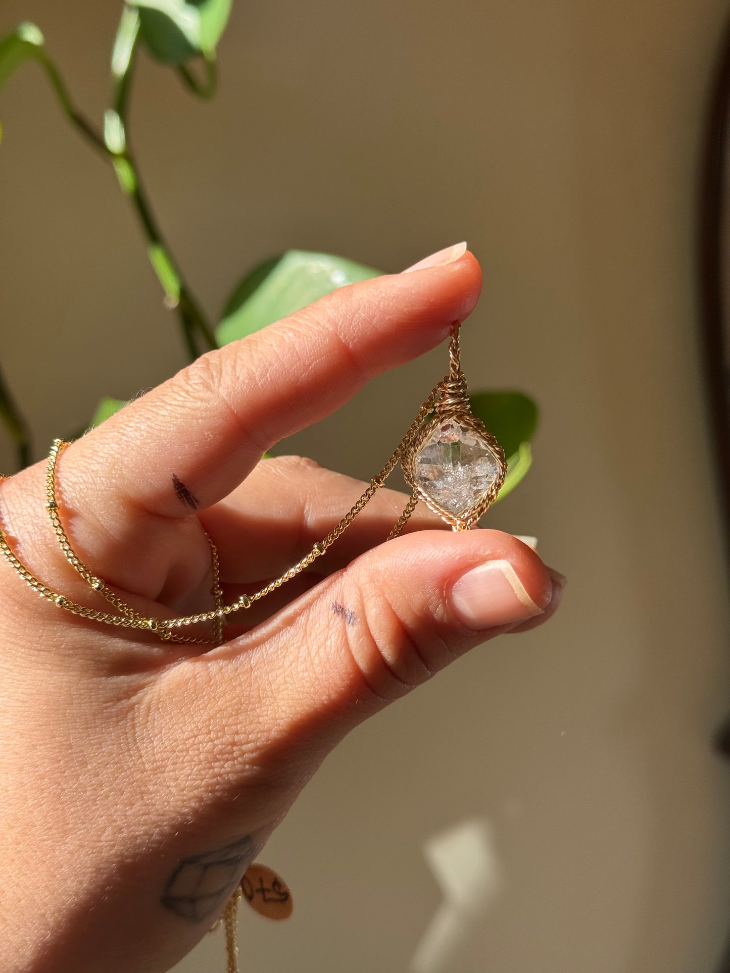 Herkimer Diamond in 14k Gold