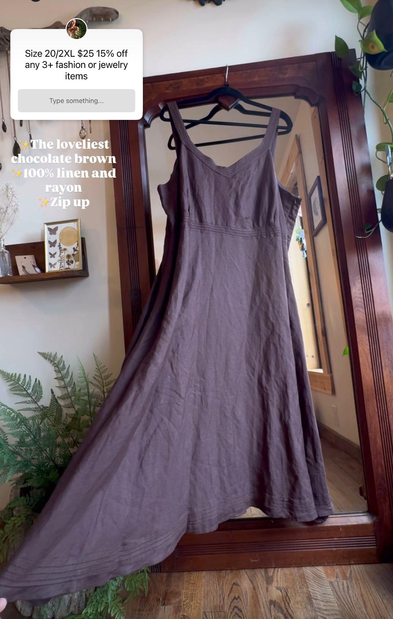 Size 20 chocolate linen dress