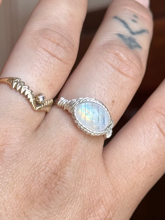 Custom moonstone ring 8.5 in solid sterling