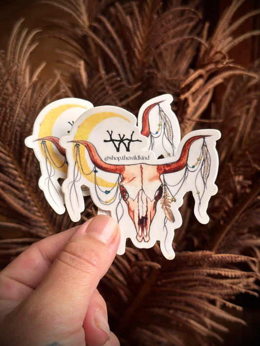 Watercolor Skull 3" Sticker