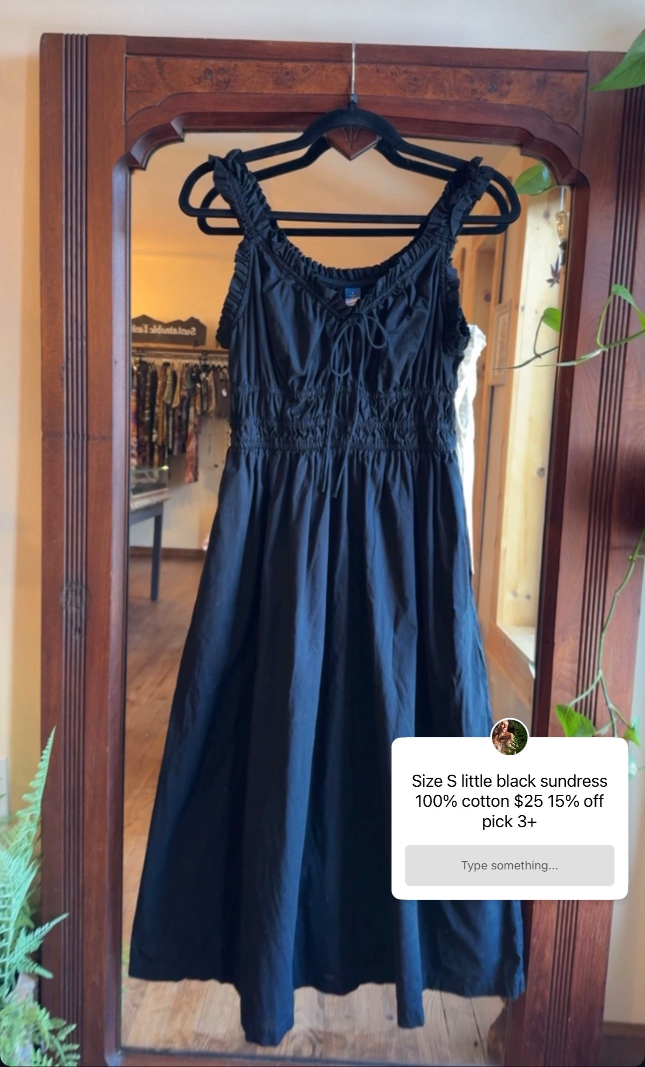 Size s black cotton dress