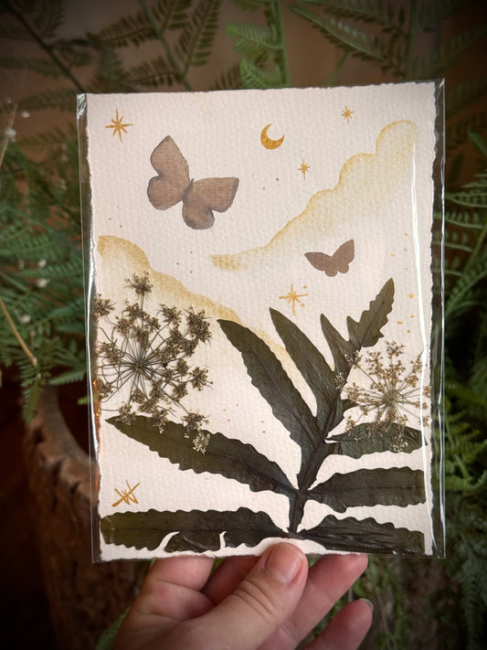 Watercolor and botanical painting 5x7