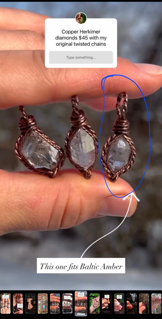 Wee Herkimer on 18” copper chain