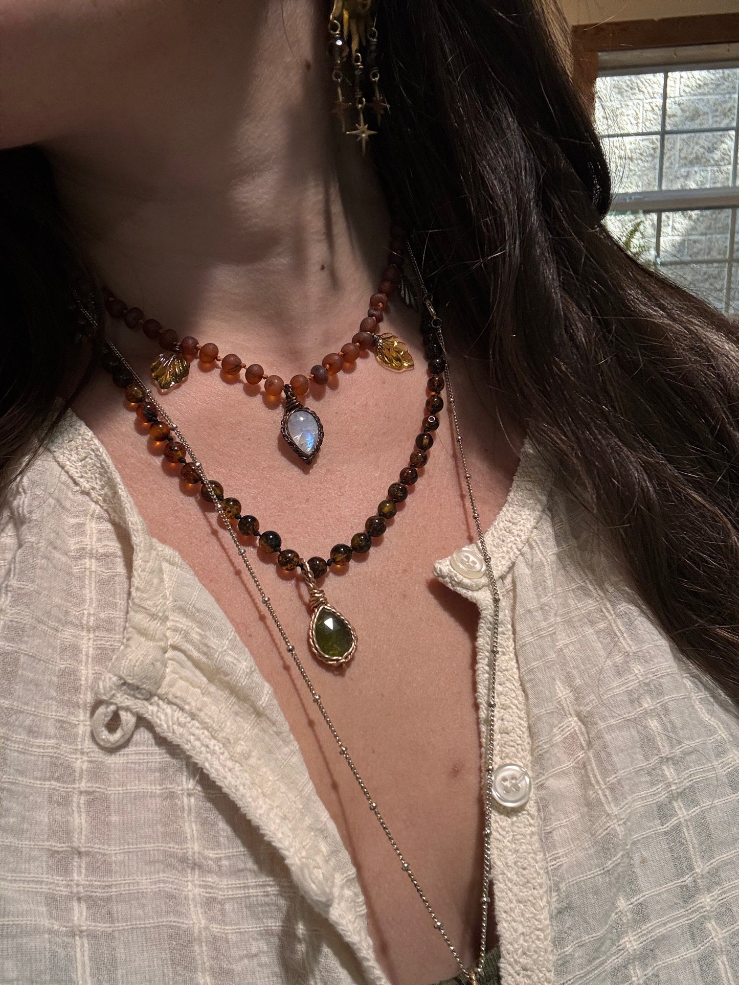 Autumn Moonstone choker