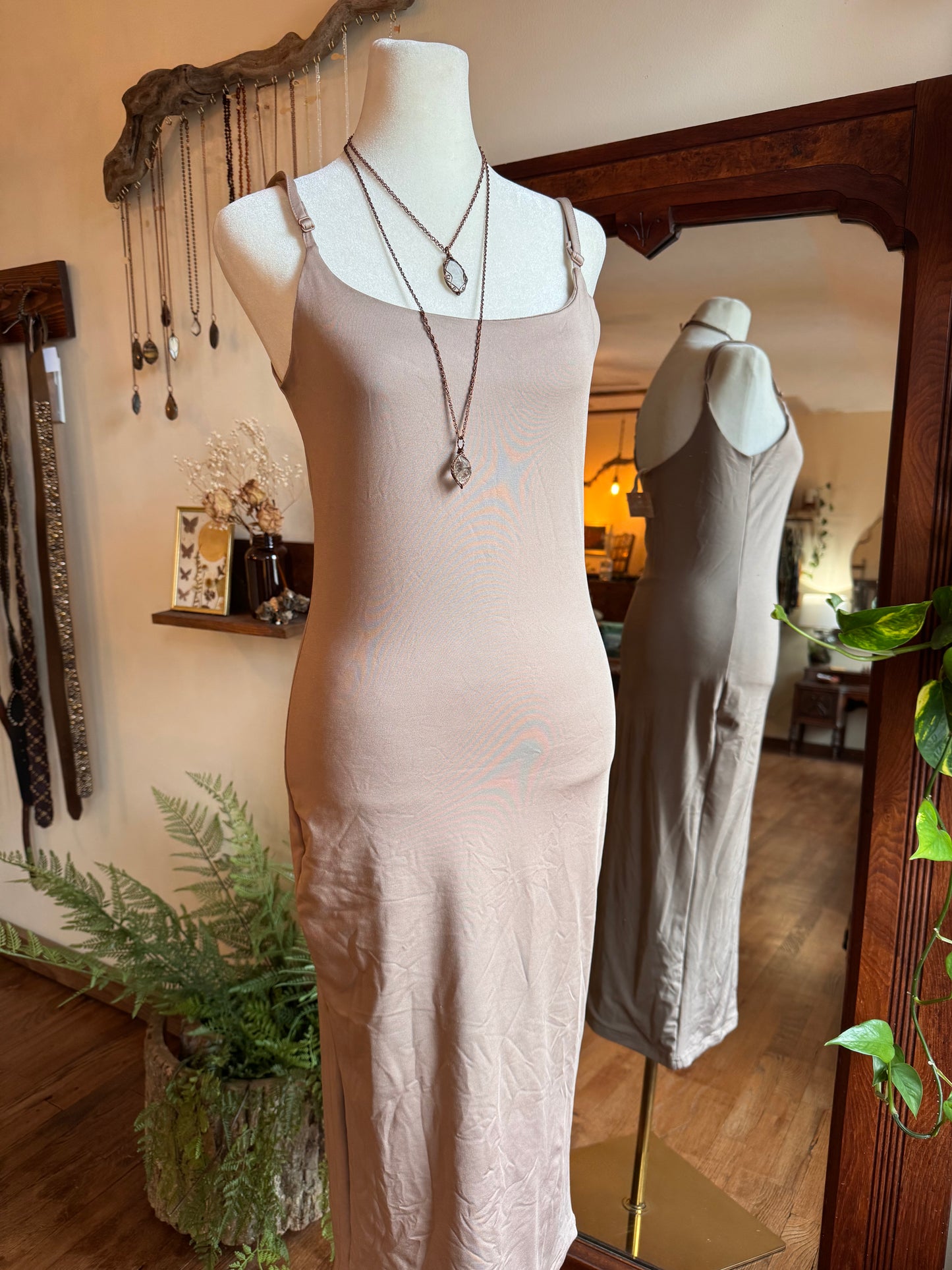 Size M/L rabbit hair brown knit off the shoulder dress