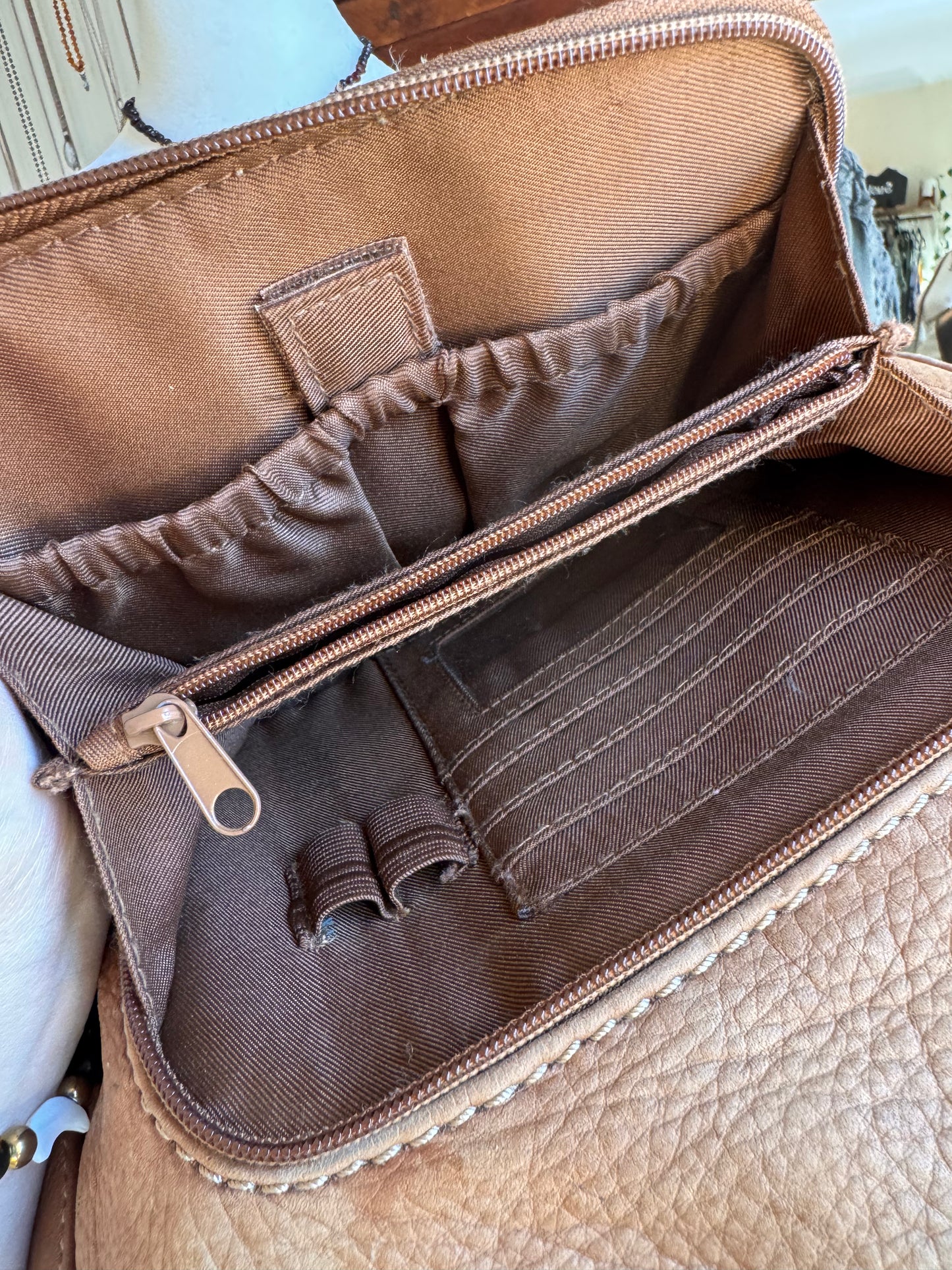Genuine leather shoulder bag