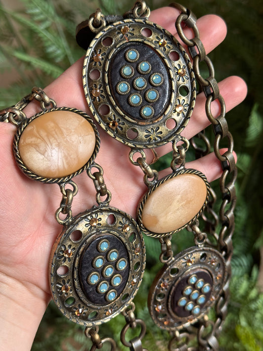 Free size Opalescent chain belt
