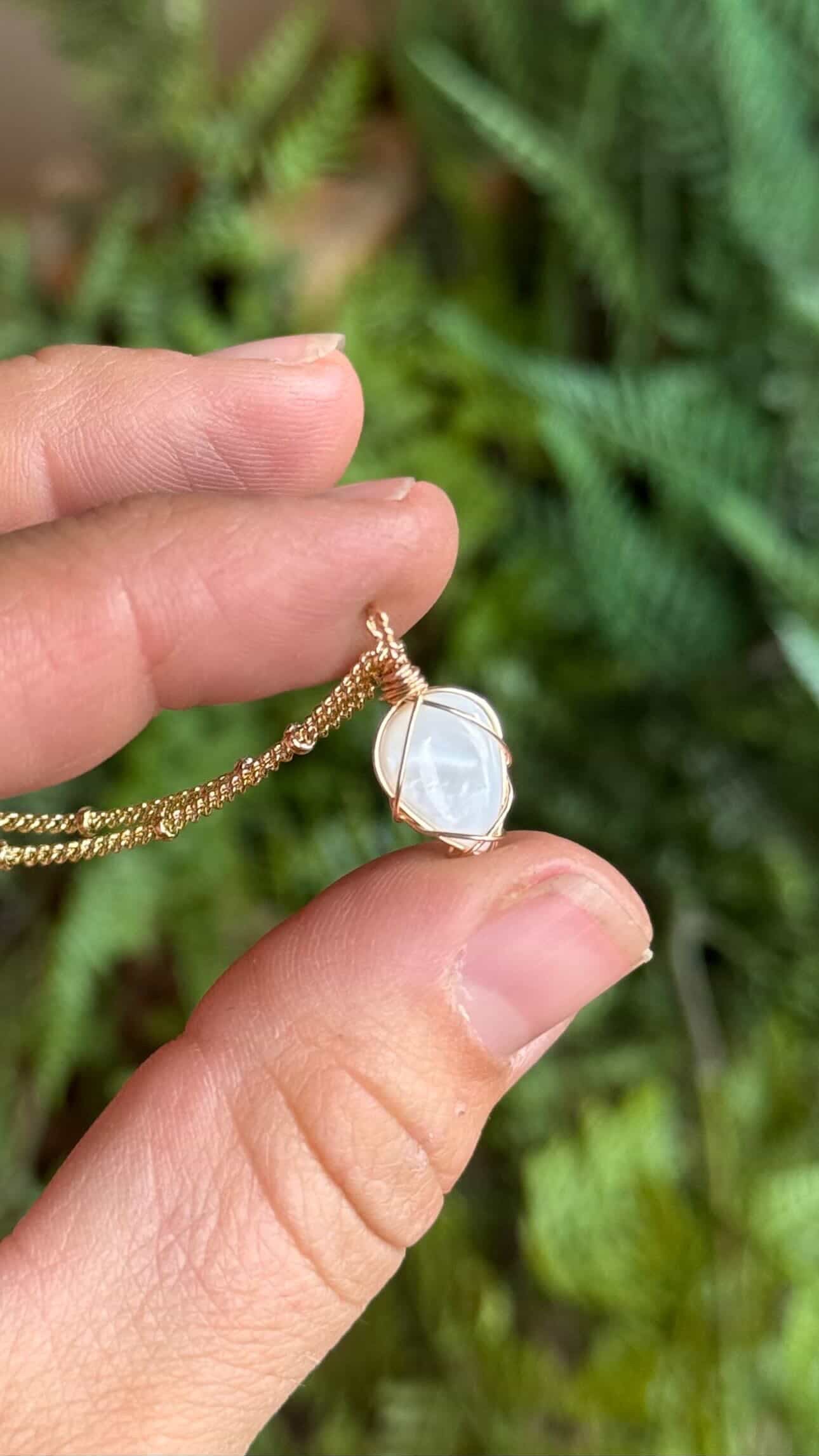 Point up* tiny custom pearl necklace 16”