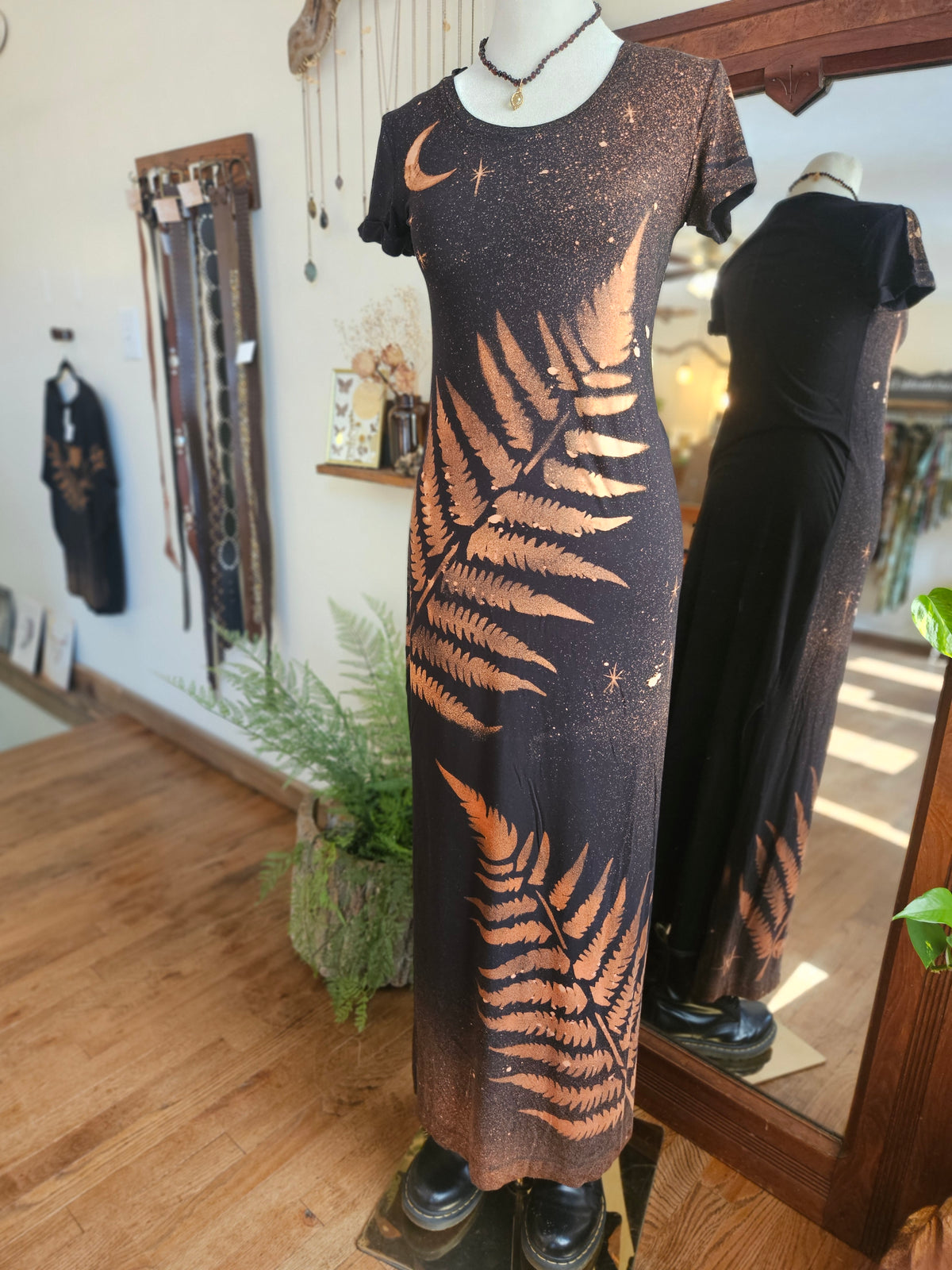 Size XS Upcycled Hand Painted Bleach Dress