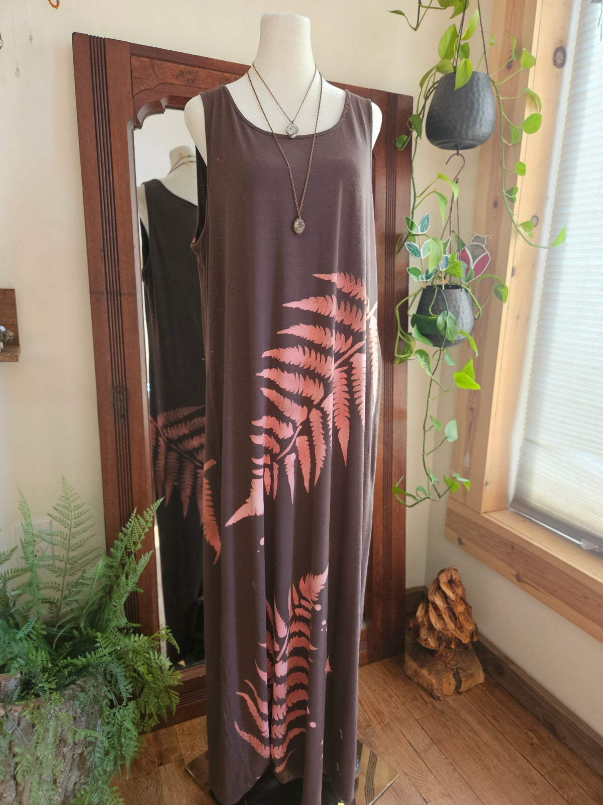 Size Large Upcycled Hand Painted Bleach Dress