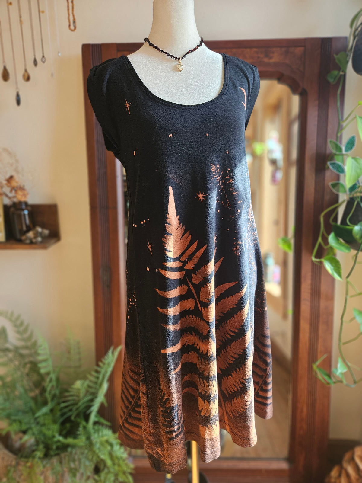 Size XL Upcycled Hand Painted Bleach Dress