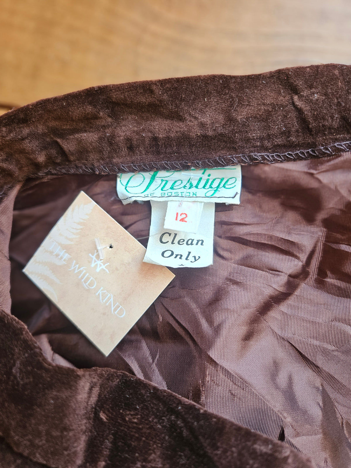 Size Medium Brown Vintage Crinkle Velvet Skirt