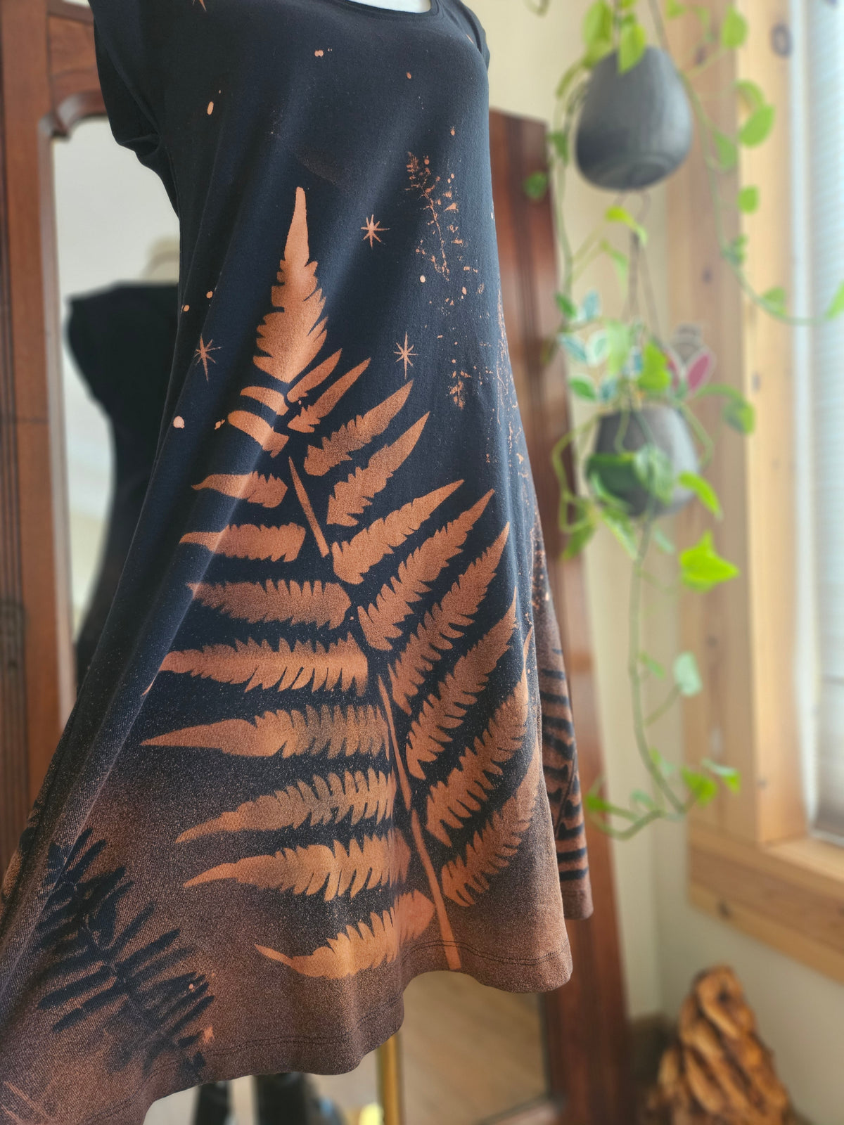 Size XL Upcycled Hand Painted Bleach Dress